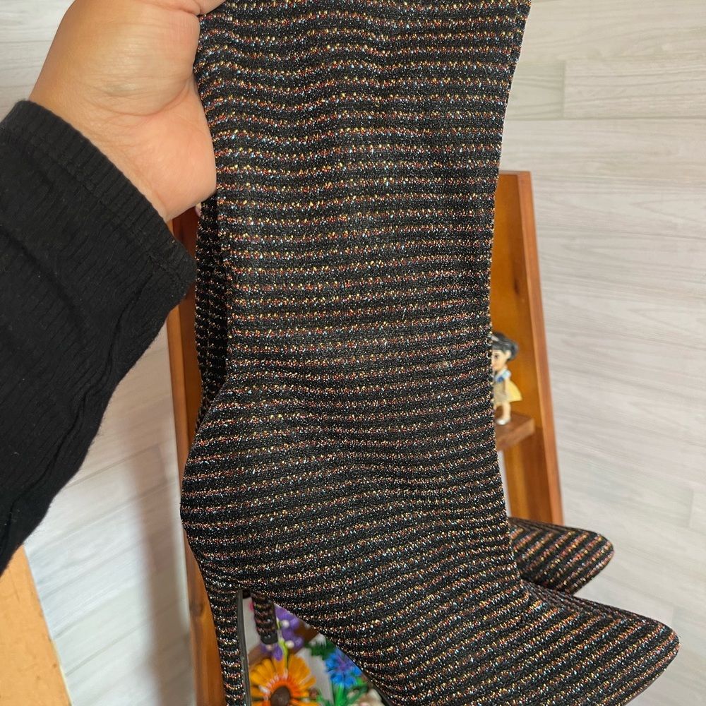 Striped Multicolor Heeled Boots
